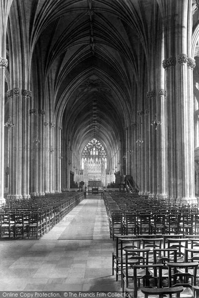Photo of Bristol, The Cathedral, The Nave Looking East 1900