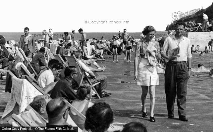 Photo of Brixham, A Couple At Shoalstone Pool c.1955