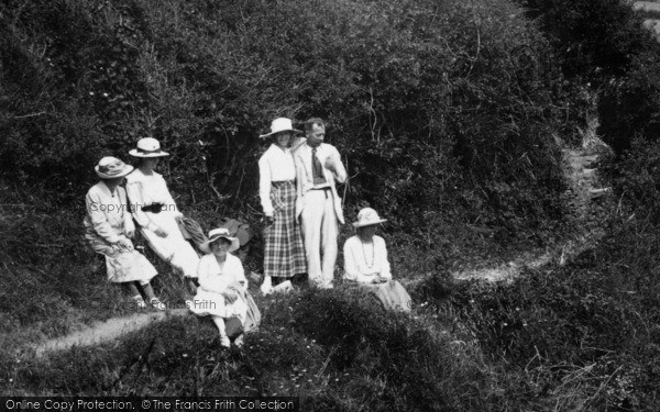 Photo of Brixham, Cliff Path, People 1918