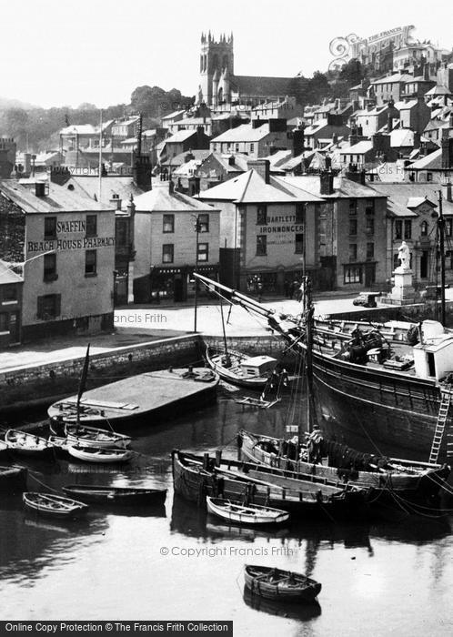 Photo of Brixham, Inner Harbour And Church 1918
