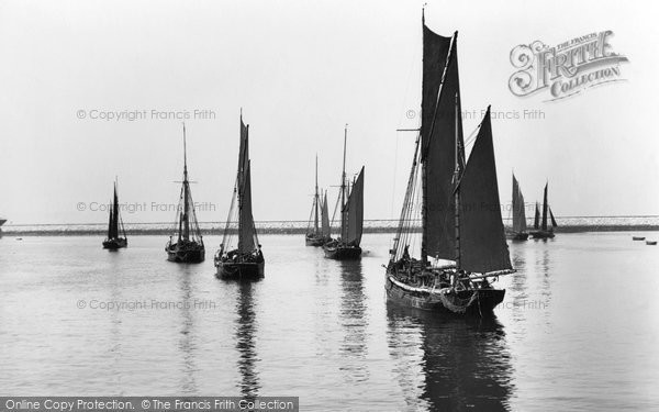 Photo of Brixham, Trawlers In The Harbour 1925