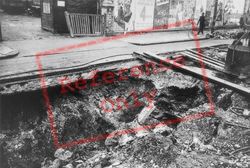 Damaged Tram Track, Effra Road 1941, Brixton