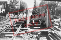 Tram Tracks Damaged In Air Raid c.1941, Brixton