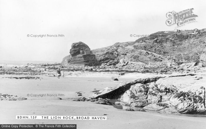 Photo of Broad Haven, The Lion Rock c.1955