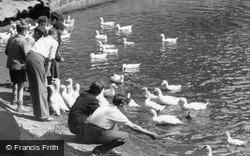Feeding The Ducks, Raby Mere c.1955, Bromborough