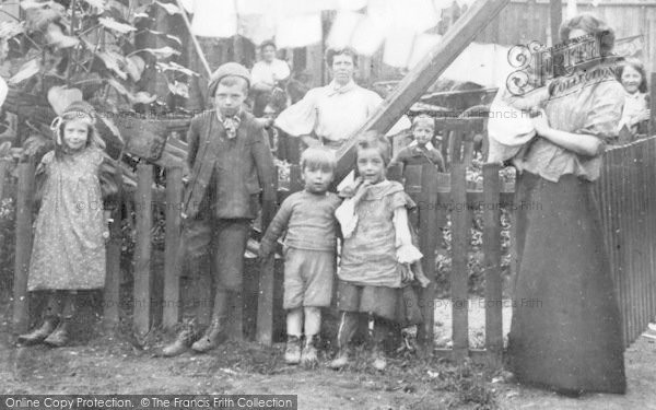 Photo of Brook Green, Family At Slaters Cottages, Brook Green Place 1910
