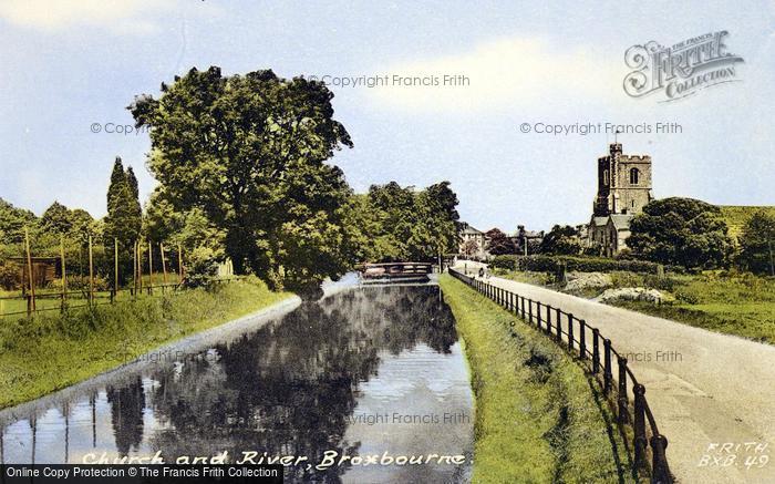 Photo of Broxbourne, Church And New River c.1955