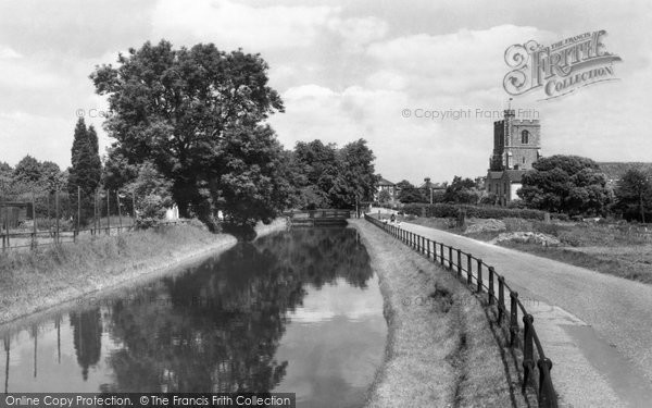 Photo of Broxbourne, St Augustine's Church And New River c.1955
