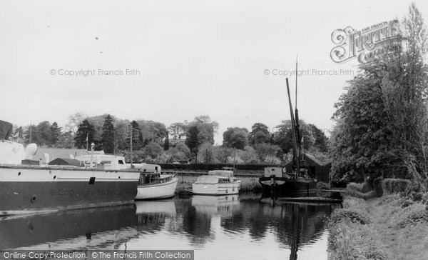 Photo of Brundall, Boats Moored In Cutting c.1965