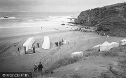 Bathing Tents On The Bathing Beach 1920, Bude
