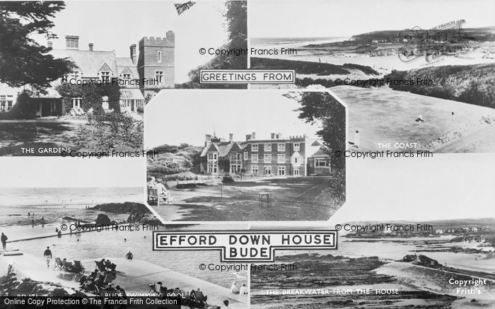 Photo of Bude, Efford Down House, Composite c.1955