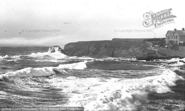 Photo of Bude, Rough Sea At Maer Beach 1929