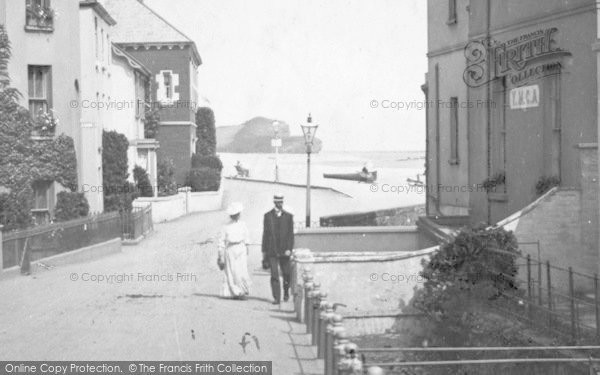 Photo of Budleigh Salterton, A Couple In Fore Street 1914