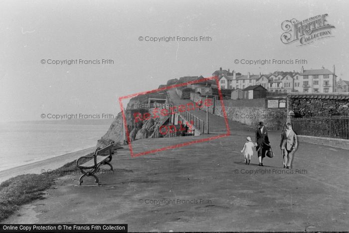 Photo of Budleigh Salterton, Cliff Walk, Showing Rosemullion Hotel 1918