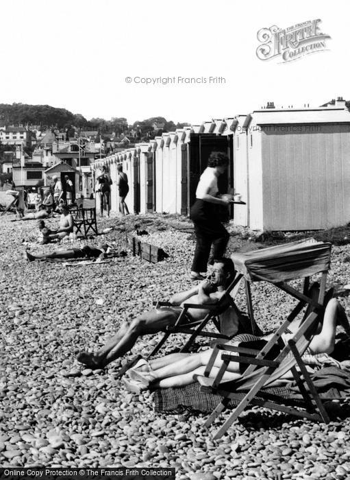 Photo of Budleigh Salterton, The Beach Huts c.1955
