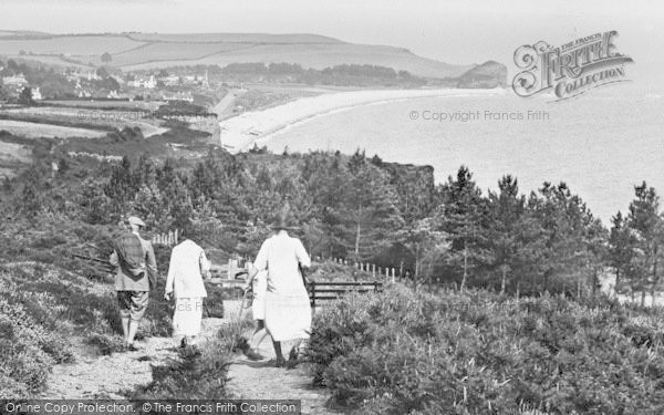 Photo of Budleigh Salterton, Walking The Cliff Path 1925