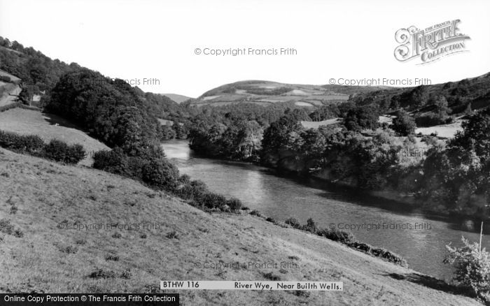 Photo of Builth Wells, River Wye c.1955
