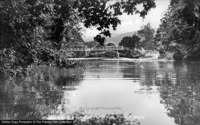 Photo of Builth Wells, Suspension Bridge, River Irfon c.1955