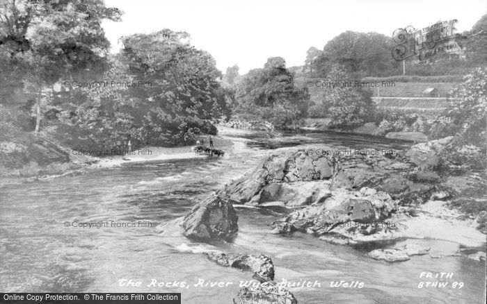 Photo of Builth Wells, The Rocks, River Wye c.1955