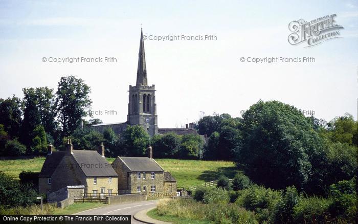 Photo of Bulwick, Cottages And Church From Willow Brook Valley c.1990