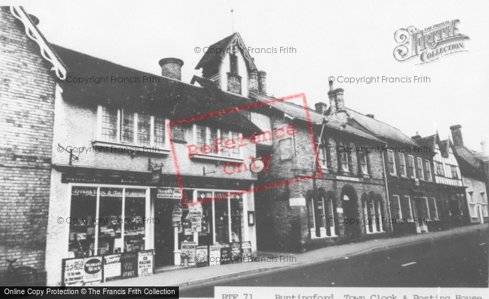 Photo of Buntingford, Town Clock And Posting House c.1965