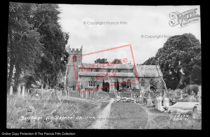 Photo of Burbage, All Saints Church c.1955