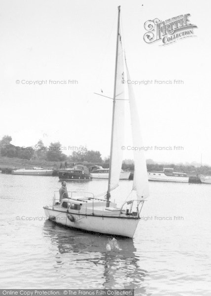 Photo of Burgh Castle, Boat Leaving The Mooring 1968