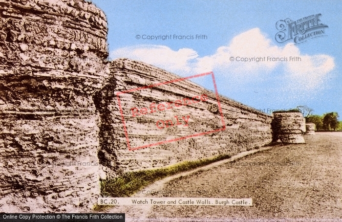 Photo of Burgh Castle, The Watch Tower And Castle Walls c.1931