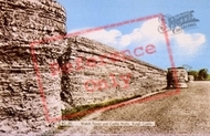 The Watch Tower And Castle Walls c.1931, Burgh Castle