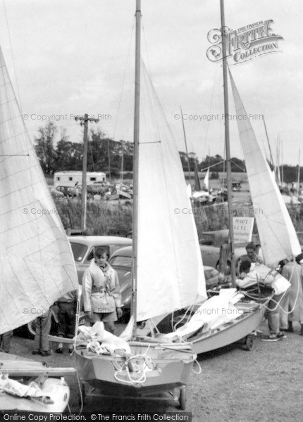 Photo of Burnham On Crouch, Man And Dinghy, The Dinghy Park c.1960