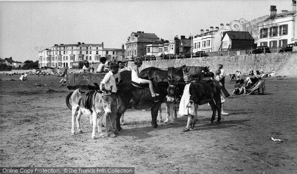 Photo of Burnham On Sea, Donkeys On The Beach c.1955