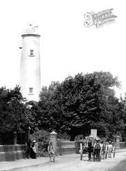 Lighthouse And Horsedrawn Wagons 1887, Burnham-on-Sea