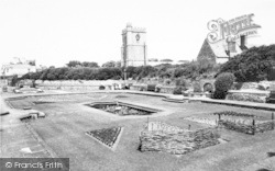 Marine Cove Gardens And Church c.1955, Burnham-on-Sea