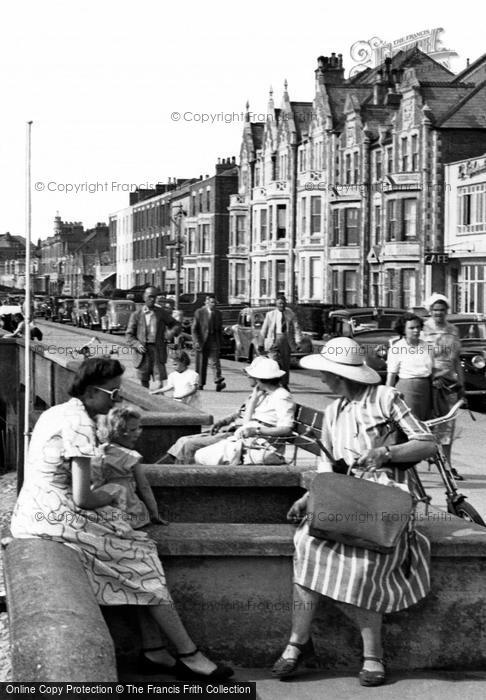 Photo of Burnham On Sea, Seated On The Seafront c.1955