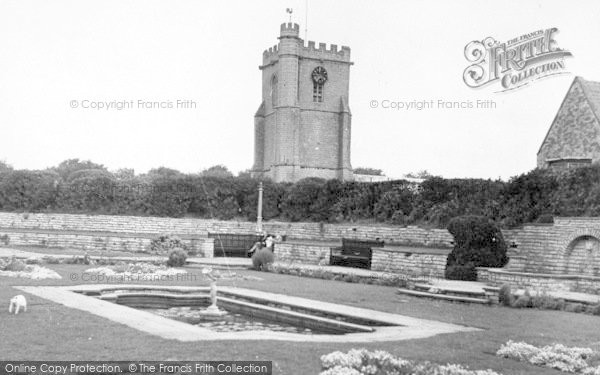 Photo of Burnham On Sea, The Lily Pond And Church c.1950