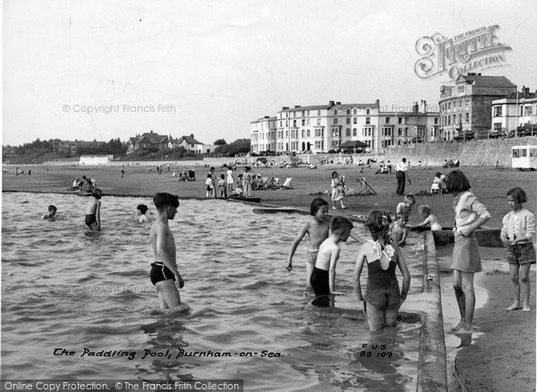 Photo of Burnham On Sea, The Paddling Pool c.1955