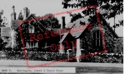 The School And Church House c.1955, Burrington Combe