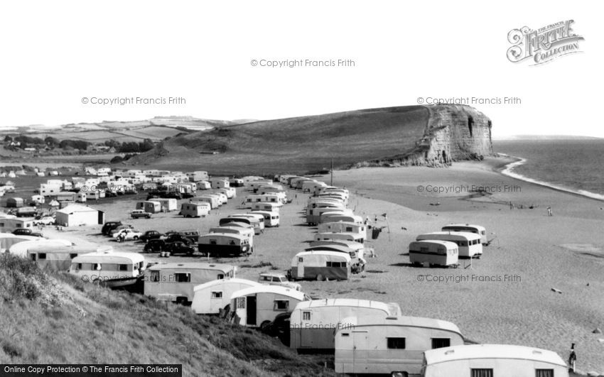 Burton Bradstock, Freshwater Caravan Park c1960