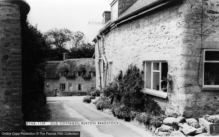 Photo of Burton Bradstock, Old Cottages c.1965