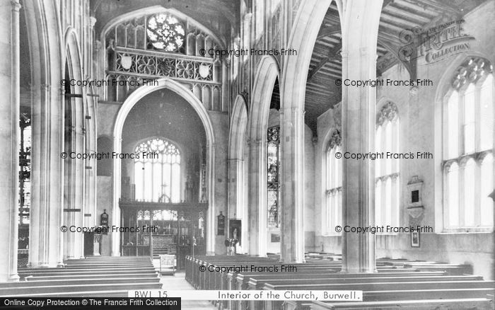Photo of Burwell, Church Interior c.1955