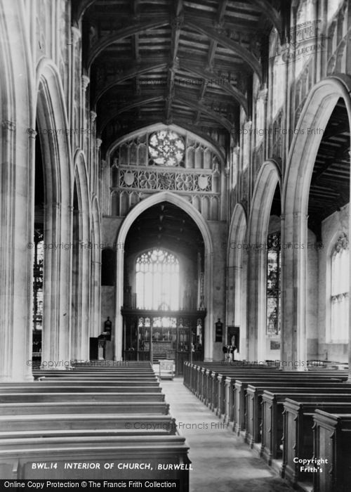 Photo of Burwell, The Church Interior c.1955