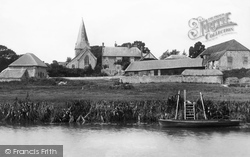 Bury, Church of St John the Evangelist from the River Arun 1898