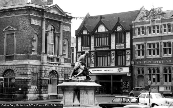 Photo of Bury St Edmunds, Post Office And Boots Chemist, Cornhill c.1965