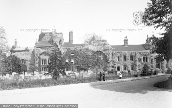 Photo of Bury St Edmunds, West Front Of Abbey Church c.1900