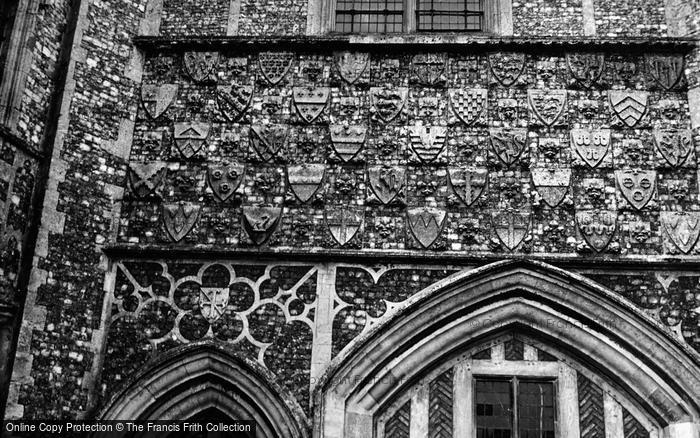 Photo of Butley, Butley Priory Facade, Heraldic Shields 1950