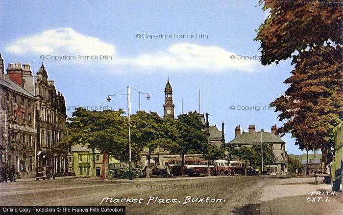 Photo of Buxton, Market Place c.1955