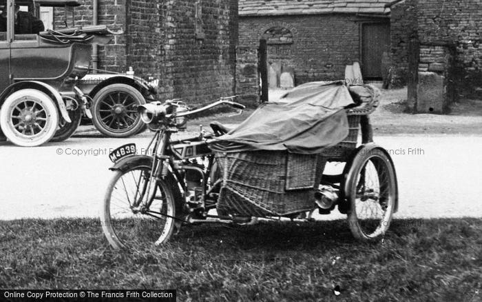 Photo of Buxton, Motorbike At The Cat And Fiddle 1914