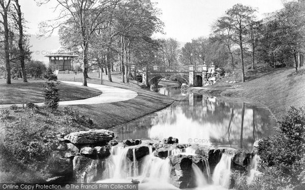 Photo of Buxton, Pavilion Gardens, Bandstand And River Wye c.1872