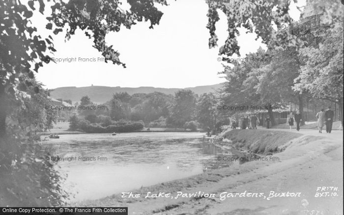 Photo of Buxton, Pavilion Gardens, The Lake c.1955