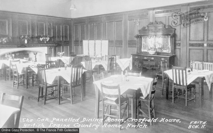 Photo of Bwlch, The Oak Panelled Dining Room, Crosfield House, British Legion Country Home c.1950